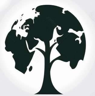 Illustration d'un arbre dont le branchage et le feuillage évoquent le globe terrestre